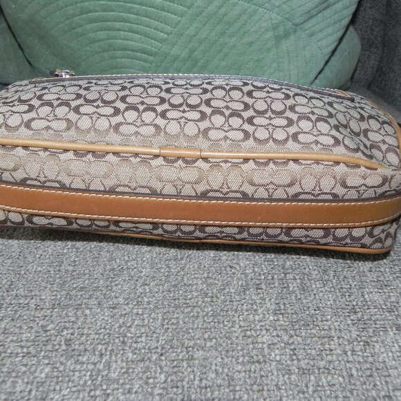 Coach Signature Tan Crossbody Shoulder Canvas/Leather Bag/Purse - Picture 7 of 8